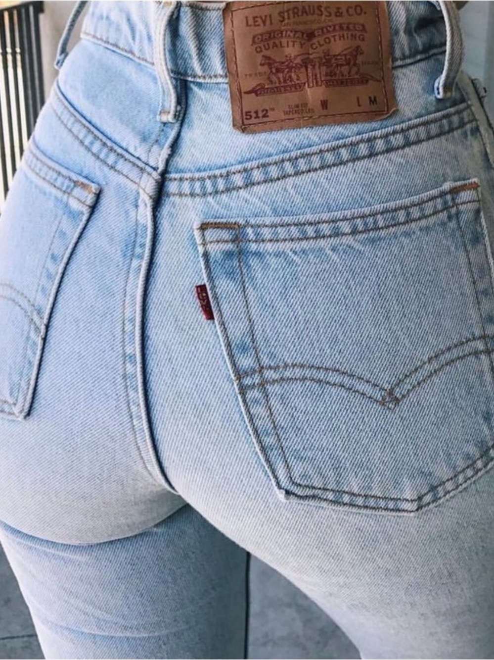 Levi's  512 Vintage Light Wash Denim Jeans - Blue